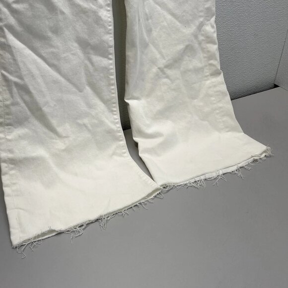 MOTHER Women’s The Hustler Roller High-Rise Jeans – White – Size 28 - Picture 2 of 10